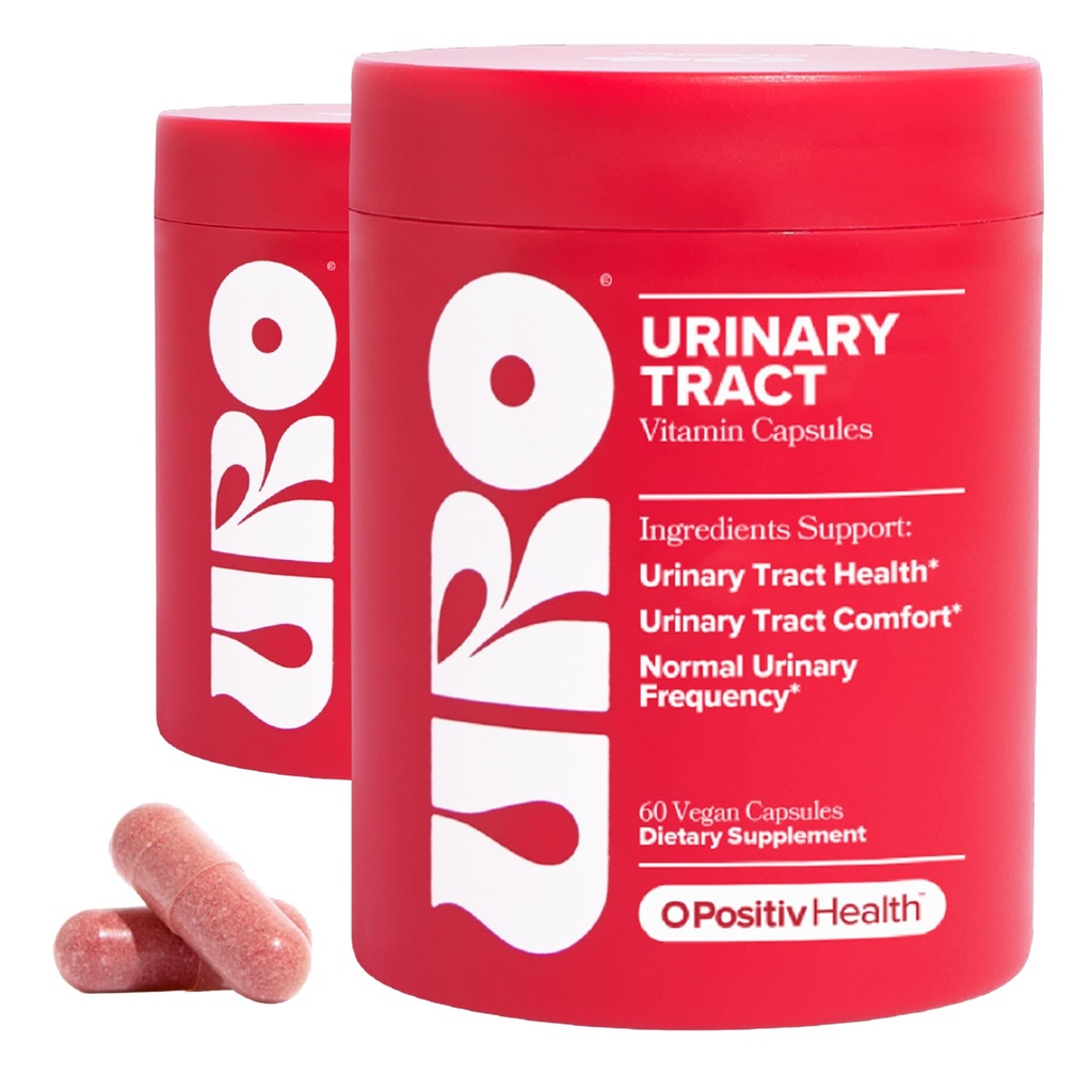 O Pozytiv URO Trakt moczowy Suplement zdrowia dla kobiet, 60 Hrabia (Pack of 2) - Witaminy wsparcia moczu z Pacran Complete Cranberry Extract, D- Mannose, & Witamina C - Wegan & Gluten- Free