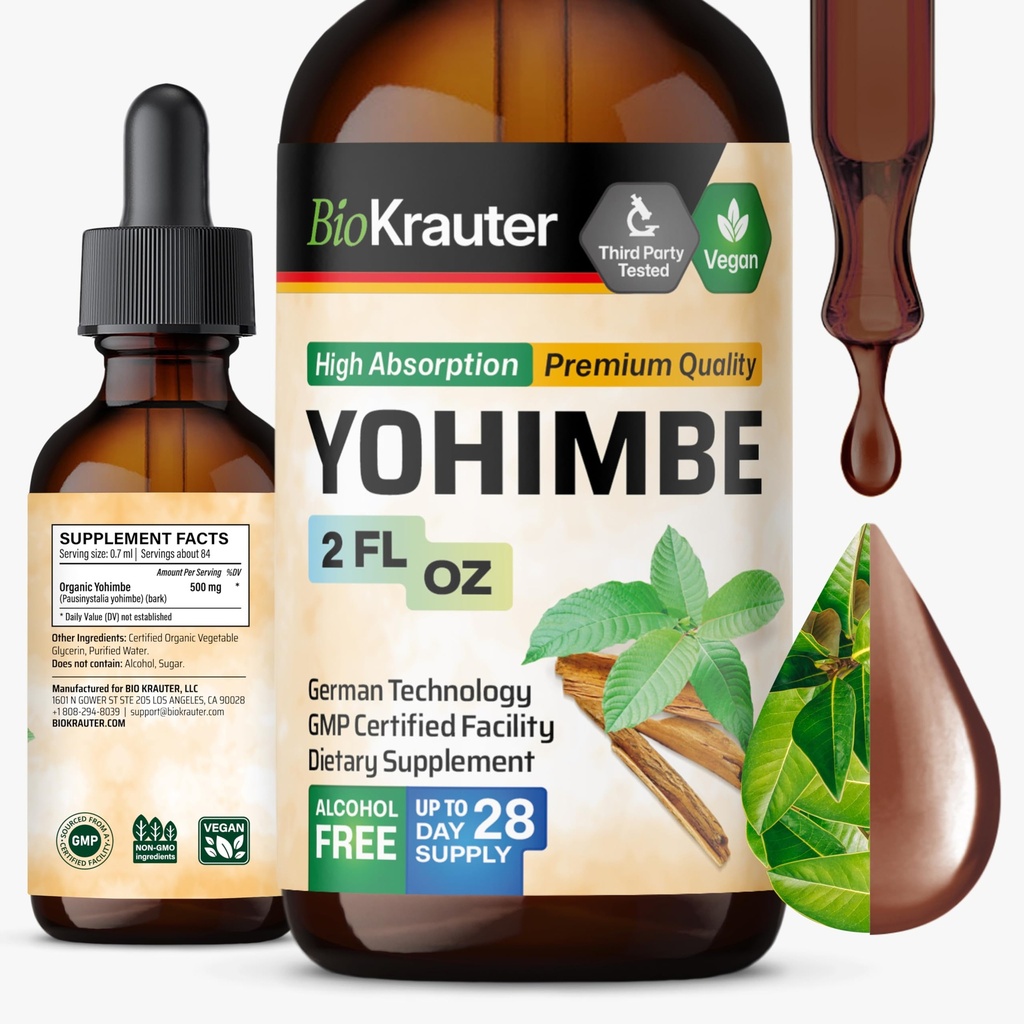 BIO KRAUTER Yohimbine - Vegan Yohimbe Suplementy dla mężczyzn i kobiet