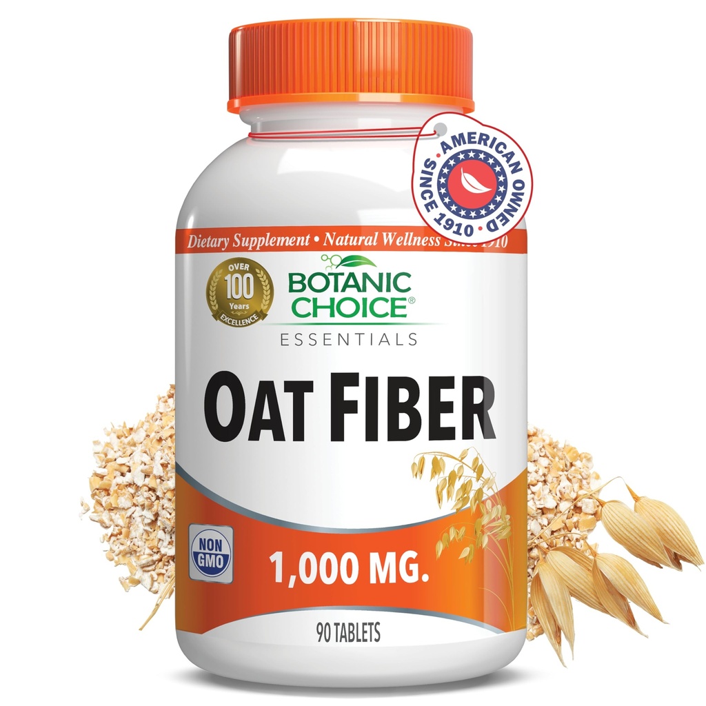 Botaniczny wybór Fiber z owsa - Naturalny suplement diety dla zdrowia trawiennego - Kobiety i Mężczyźni - 90 tabletek (1000mg)