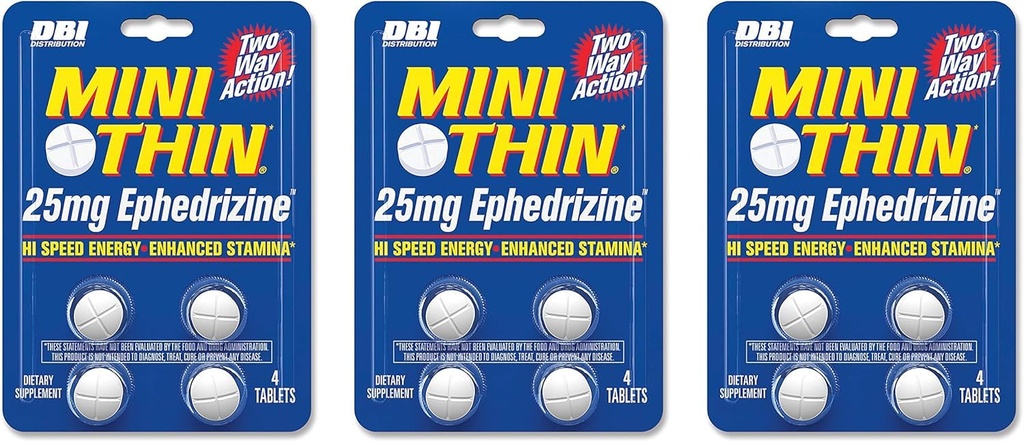 Mini Thin DBI Distribution Two Way Action 25mg Ephedrizine - 4 Blistry Count - 3 opakowania