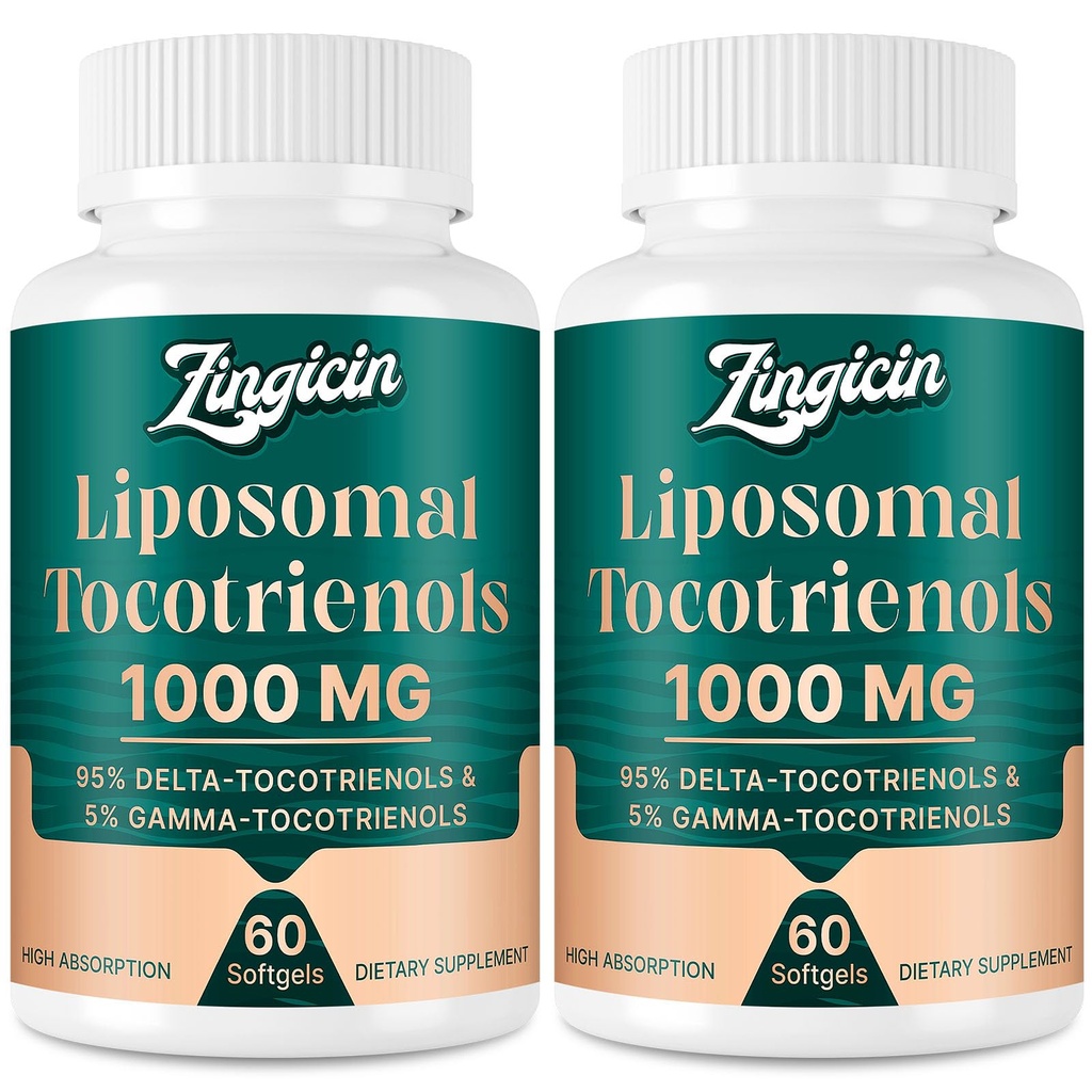 Witamina E Tocotrienole - Liposomal Tocotrienols Supplement 1000mg, Wysokochłonne Delta Tocotrienol i Gamma Tocotrienol for Bone Health, and Antioksydant Support, 120 Softgels