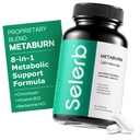 Selerb Metaburn Weight Loss Pills for Women & Men - Appetite Suppressant & Fat Burner, Metabolic Support Weight Loss Supplement with Berberine, Chrom, Green Tea & B12- 60 kapsułki