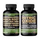 Gade Nutrition Ashwagandha z Maca Root, Horny Goat Weed, Turkesteron, Tribulus Terrestris, Panax Ginseng + Nitric Oxide Booster - Bundle for Energy, Witalność, Wydajność, Pompa