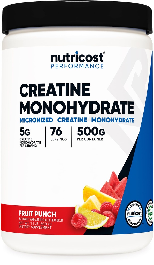 Nutricost Kreatywny jednowodny proszek (owocowy punch, 500 gramów)