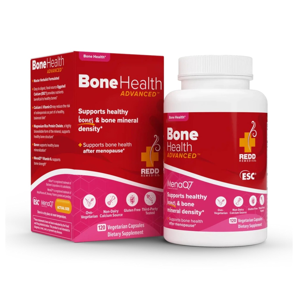 Redd Remedies, Bone Health Advanced, Witamina D3 i Wapń dla silnego wsparcia kości, 120 Kapsułki wegetariańskie