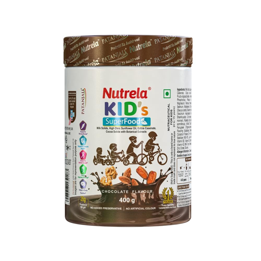 Proszek do protein dla dzieci, aromat czekoladowy, 400 g, rozwój pamięci i mózgu, masa mięśniowa, wytrzymałość kości i zębów