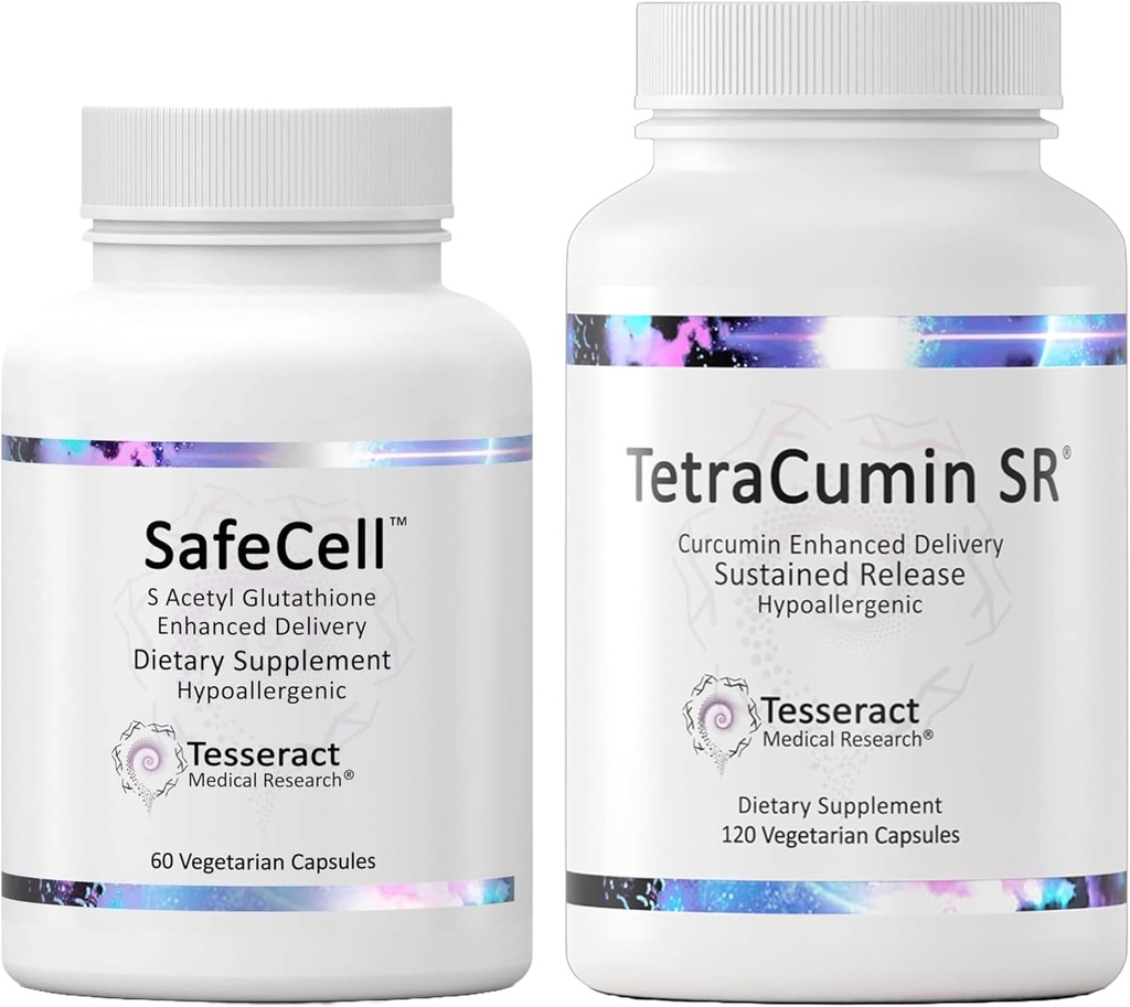 SafeCell S- Acetyl Glutation Supplement for Neuro Health Support & TetraCumin SR Joint Supplement Supplement