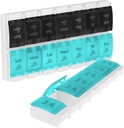 Vive Pill Organizator 2 razy dziennie - Tygodnik duży Am Pm Pill Box 7 dzień - dzień i noc leków Dispenser dla witaminy, Suplementy, Olej rybny - Podróże Pill Case Artretyzm Przyjazny z przyciskiem