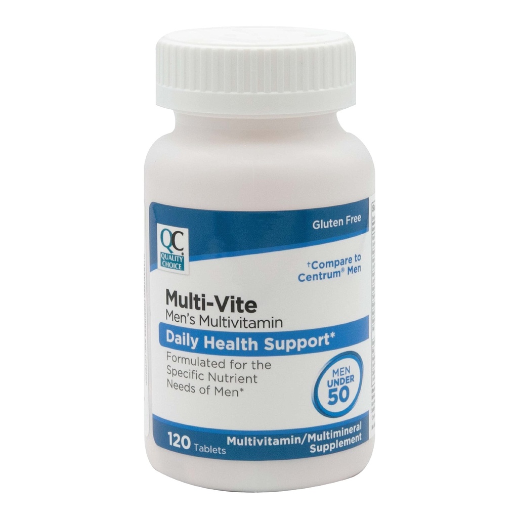 Wybór jakości Mens Multi- Vite, Multivitamin Tablets for Daily Health Support Proposed for Men Under 50 in 120 Count Bottles