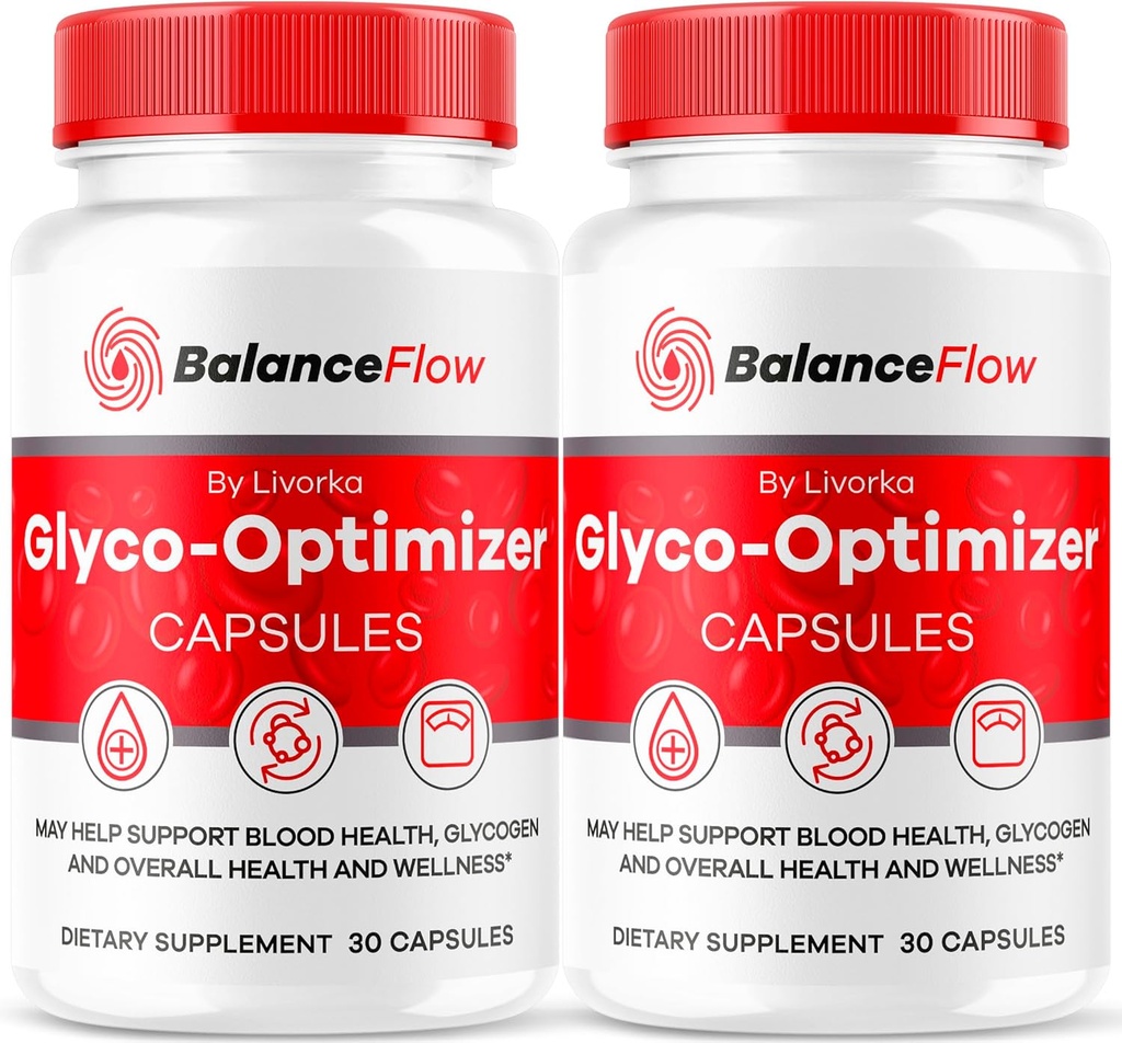 (2 Pack) Balance Flow Glyco Optimizer, Balance Flow, Balance Flow Glycol Optimizer Supplement, BalanceFlow Support kapsułki, BalanceFlow Blood Support Advanced Formula, 60 Kapsułki na 2 miesiące