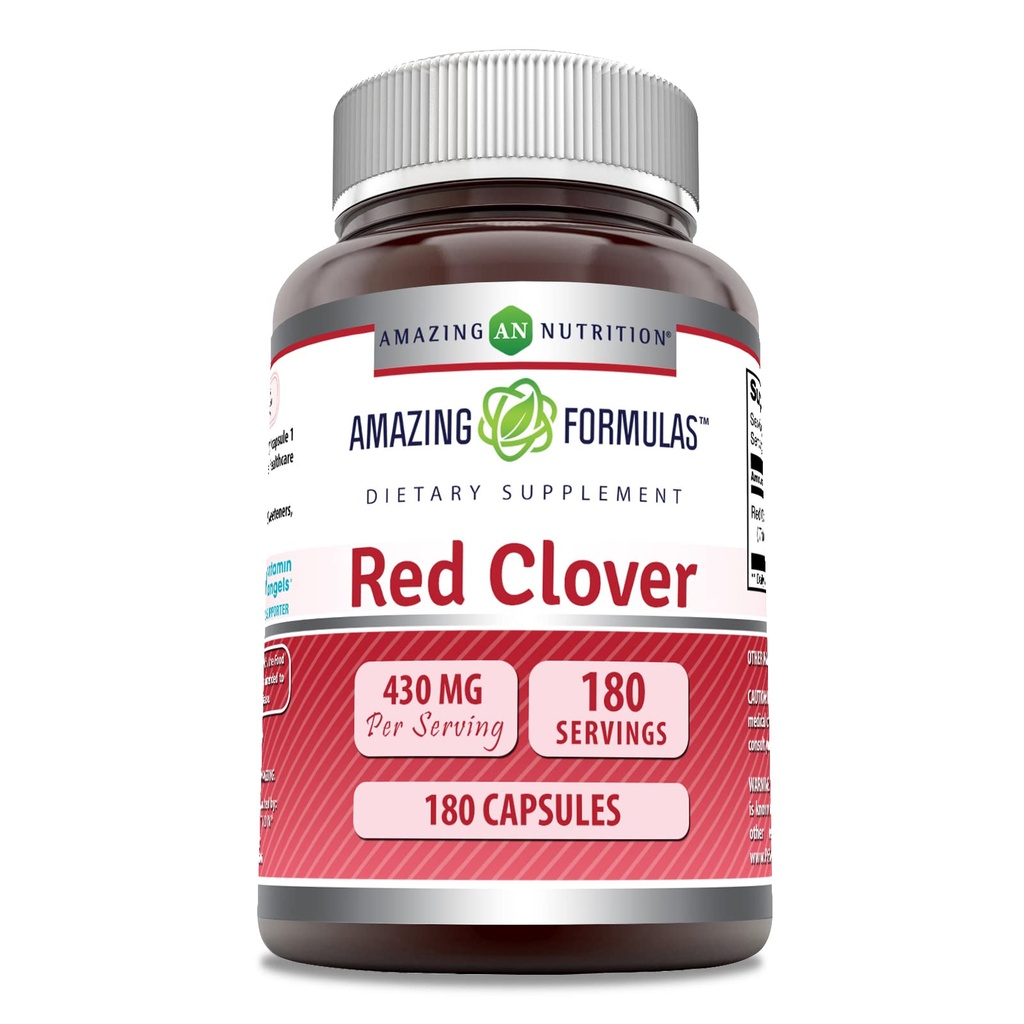 Amazing Supples Red Clover 430 Mg Supplement Equipment 124; Capsules Equipment 124; Non-GMO Equipment 124; Gluten- Free Equipment 124; Made in USA (1 Pack Equipment 124; 180 Count)