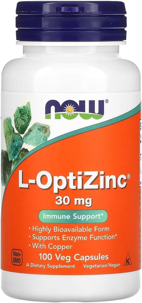Teraz żywność: L- Optizinc immunologiczne wsparcie 30 mg, 100 Czapki (2 opakowania)
