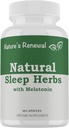 Nature 's Renowal Natural Sleep Supplement - Melatonina, Valerian Root, Ashwagandha, Magnez, Rumianek, Homeopatyczna Herbal Pomoc dla dorosłych - 60 Kapsułki