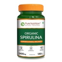 Pure Nutrition Organic Spirulina 2400mg na Podawanie 124; 180 Tabletki Veg 124; Proszek Spirulina Organiczne tabletki 124; Wspiera zdrową skórę i zwiększa odporność 124; Nie GMO