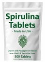 Spirulina Tablets - Made in USA - 500 Tablets - Dorosły na Hawajach - Nie GMO & Pesticide Free