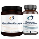 Designs for Health Magnezu Glycinate Complex (60 Kapsułek) & Kolagen całego ciała (30 Sług) Bundle - Wysoka absorpcja Magnezu z Premium Kolagen Proszek do wspierania kości, Skóra i łączniki