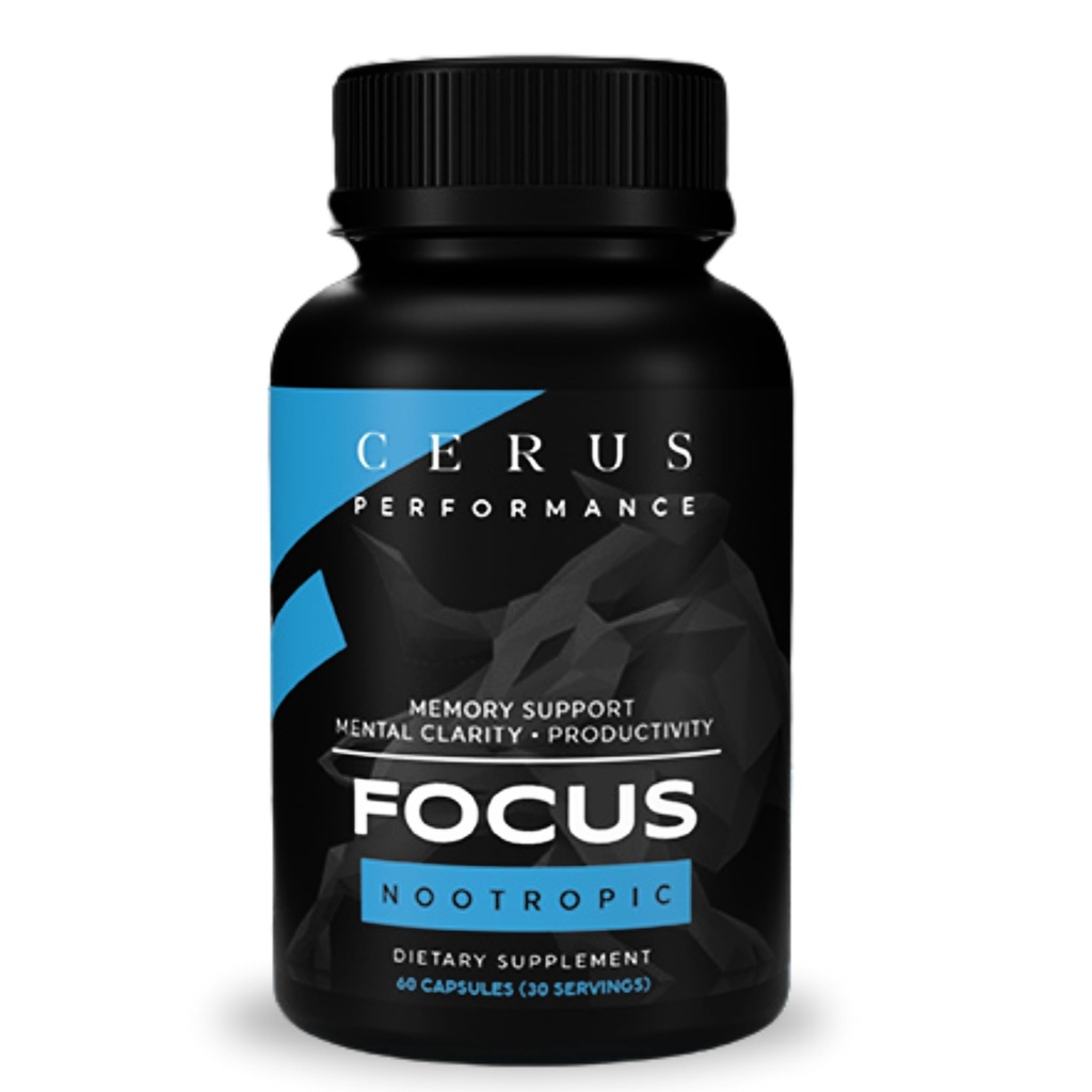 Cerus Performance Focus Suplement Nootropowy - Wzmacnia mentalną klarowność, zwiększa pamięć i funkcje poznawcze, poprawia alertywność - Idealny dla sportowców i sportowców - 60 Kapsułki