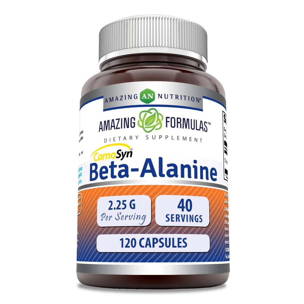 Amazing Formulas Beta Alanine Supplement Supplement Supplement 124; 2250 Mg Per Serving 124; 120 Kapsułki Supples 124; Non- GMO Supplement 124; Gluten- Free Supplement 124; Made in USA