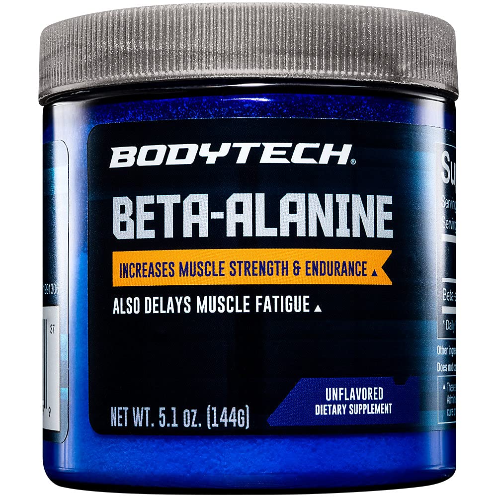 BodyTech Beta- Proszek alaniny - Wspiera wytrzymałość mięśni, wydajność i wydajność treningu - Unflavored (5.1 oz, 90 Służenie)