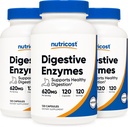 Nutricost Digestive Enzymes 620mg, 120 Kapsułek wegetariańskich (3 butelki) - Kompletny suplement Digestive Enzyme