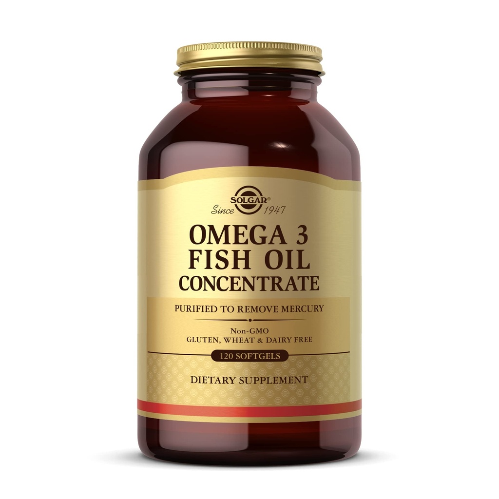 Solgar Omega-3 Fish Oil Concentrat - 120 Softgels - Wsparcie dla Joint & Metabolic Health - Gluten Free, Non-GMO, Dairy Free - 60 Servings