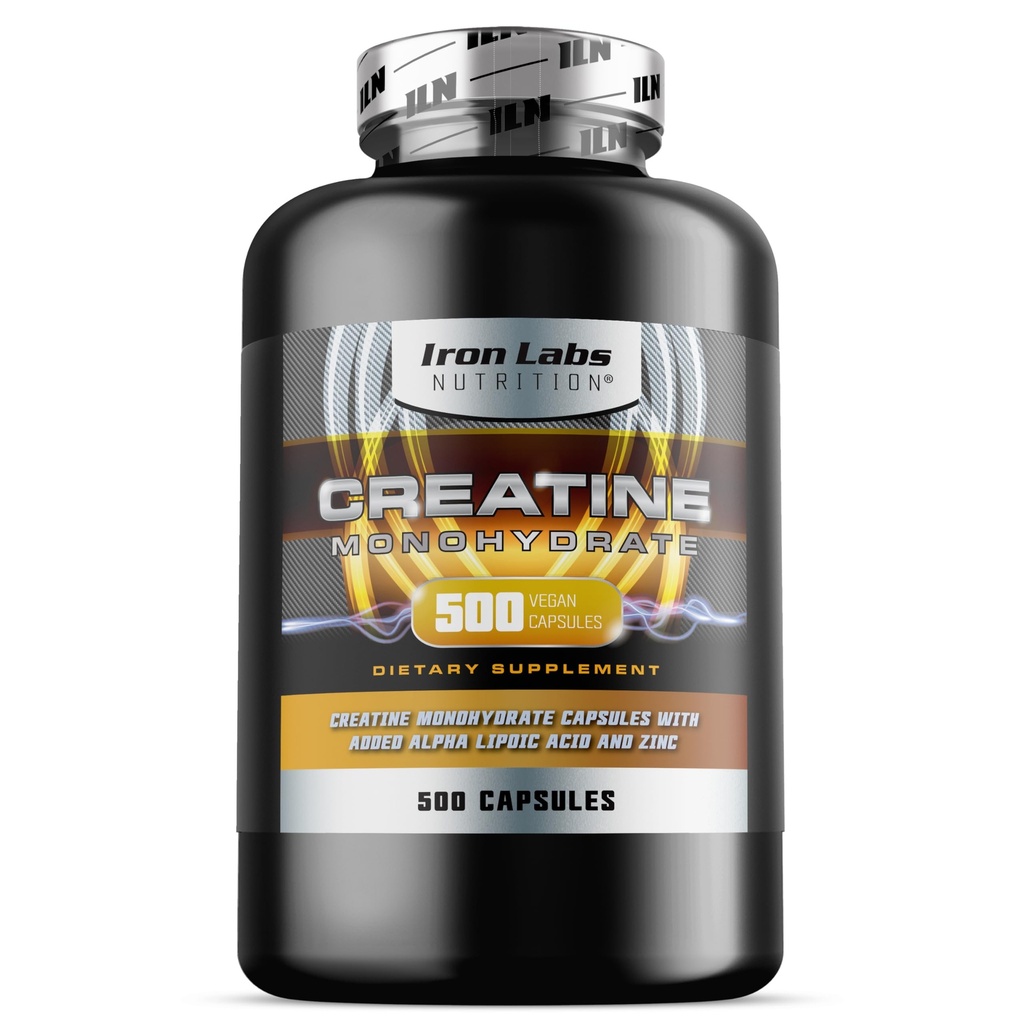 Iron Labs Nutrition Creature Monhydrate (500 Kapsułek) - 3900mg Per Serving - Kapsułki niearomatyzowane - Kreator o dużej mocy dla mężczyzn i kobiet