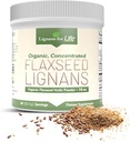 Lignans for Life - Natural luzem grunt Flaxseed Powder - Omega 3 & 6 Kwasy tłuszczowe Napełnione wysokowłókniste przeciwutleniacze - Wsparcie zdrowe serce i włosy, Zdrowy system immunologiczny - 60 Służenie 80mg za tabulatora, 1 Pack