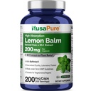 NusaPure Lemon Balm 30: 1 Extract, 200 mg ekwiwalent 6000mg Per Vegan Caps - 200 Count Non-GMO, Vegan Bioperine
