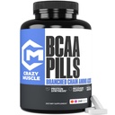 Szalony mięśnie 3000mg BCAA Pigułki (80 Days Supply) z Optymalnym 2: 1: 1 Stosunek rozgałęzionych aminokwasów łańcuchowych dla odzysku i wzrostu, 1000mg BCAA na tabletkę (More Than BCAA kapsułki) 240 Tabletki