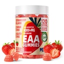 Zwierzęta domowe Najczystsze Gummie EAA 120 Gummies (truskawka), Esential Amino Acids - Wszystkie 9 Esential Aminos (EAA) i All Branched- Chain Aminos (BCAA), Non-GMO, Gluten Free, Wegetariański friendly