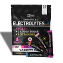 Zeal Naturals Enhanced Electrolyte Powder Stick Packs (Variety Pack - 20 Packets) Sugar Free + BCAA B-Vitamins & Pink Himalayan Salt - Keto Electrolytes, Hydration Powder