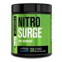 Jacked Factory NITROSURGE PreWorkout Supplement - Energy Booster, Instant Siła Zyski, Clear Focus & Intensywne pompy - NO Booster & Potężny Prettenment Energy Powder - 30 Służenia, Niebieski Malina