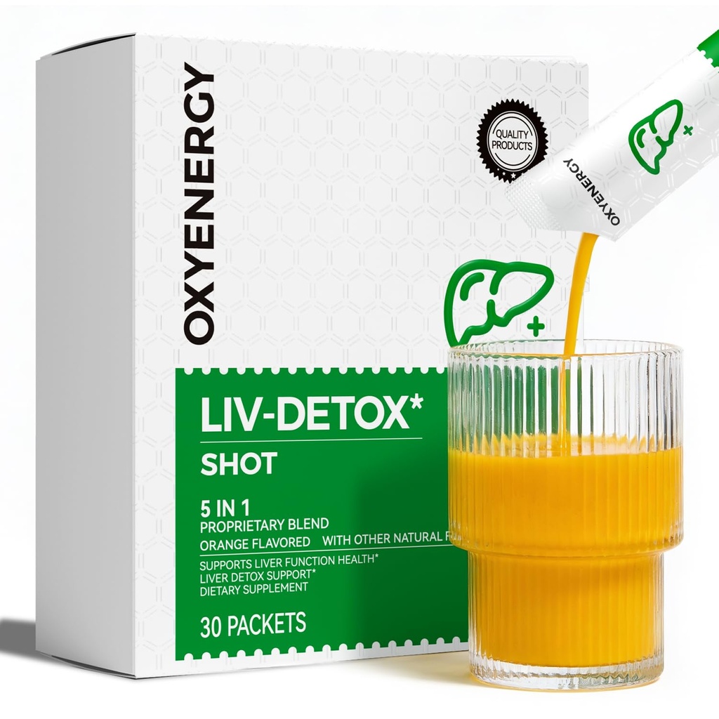 Oksyenergy Liver Cleanse Detox & Naprawa, Organic Milk Thistle Liver Detox Suplement z Turmeric, Giner, Dandelion, Wsparcie zdrowia i trawienia wątroby, Non-GMO, Wegetarianin, Gluten- Free, 30 Opakowania