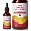 Mleko ciecz Detox Wątroba Drops Jabłko Flavor - Oczyszczanie Wątroby Detox & Naprawa z Moringa, Dandelion, Burdock & Zielona herbata - Ziołowy suplement płynny do wsparcia i zdrowia wątroby, Wegan, 2 Fl Oz