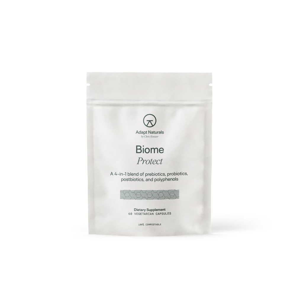 Adaptacja Naturals 4- in-1 Biome Chroń Prebiotyki, Probiotyki Suplement Postbiotyki i Polifenole dla Mikrobiomu, Gut Zdrowie i Obrona dla Kobiet i Mężczyzn, 30 Day Supply
