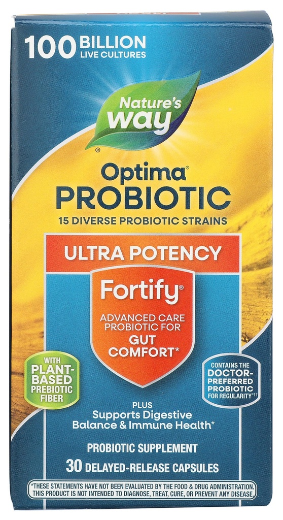 Sposób Natury Natury Natury Naprawa sposób Optima Daily Probiotic, 100 Miliard, 15 Szczeliny, Prebiotyk, 30 Kapsułki, 30 Hrabia