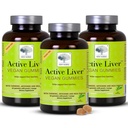 Nowość Nordic Active Liver Gummies, Ostrze mleczne, Karczoch i suplement turmerowy, Natural Peach & Mango Flavor, Sugar Free & Vegan, 60 Count (Pack of 3)
