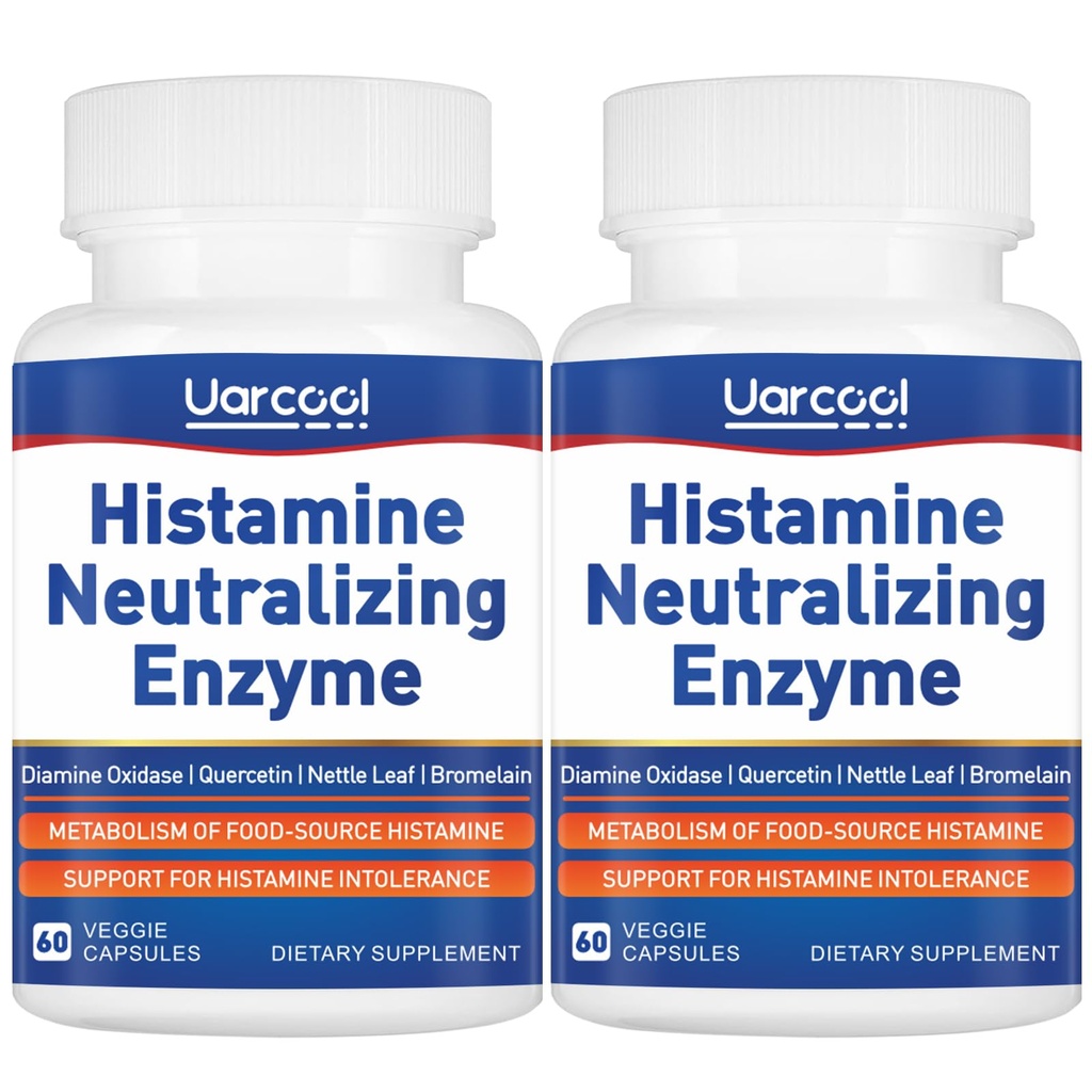 DAO Enzym Suplement Histamine Diamine Oxydase Suplement do Gładkiej trawienia - Made in USA - 60 Softgels (2 butelki)
