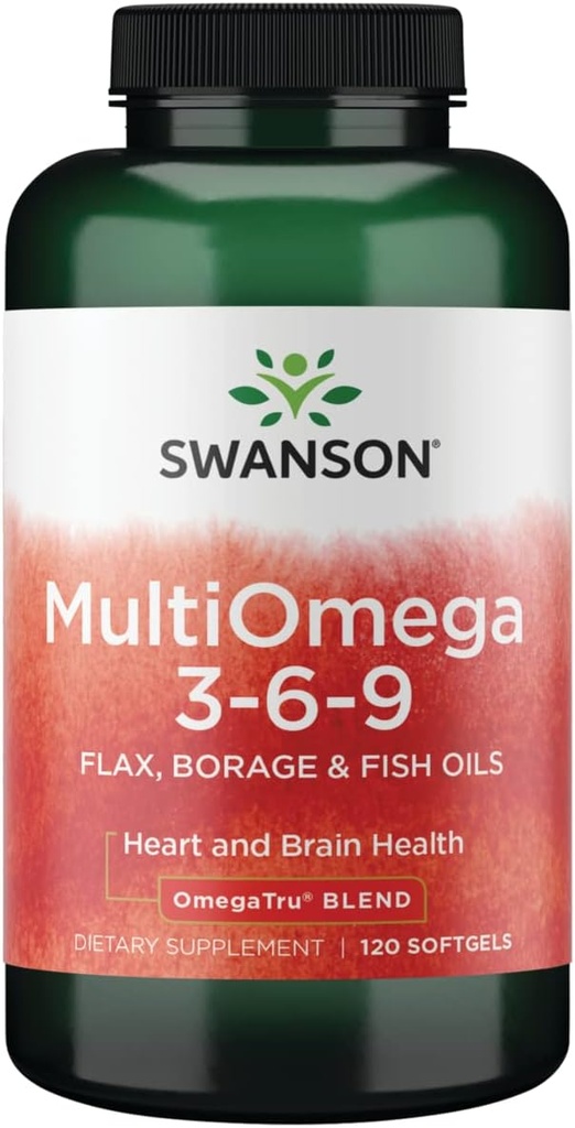 Swanson Multiomega 3- 6- 9 (Flax Borage Fish) 2400 Miligramy 120 Sgels