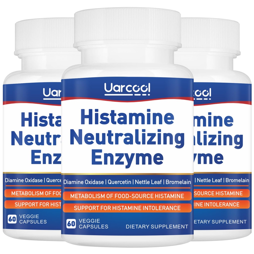 DAO Enzym Suplement Histamine Diamina Oxidase Suplement dla gładkiej trawienia - Made in USA - 60 Softgels (3 butelki)