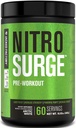 Jacked Factory NITROSURGE PreWorkout Supplement - Endless Energy, Instant Strength Gains, Clear Focus, Intensywne pompy - NO Booster & Potężny Prettenment Energy Powder - 60 Sług, Arctic White