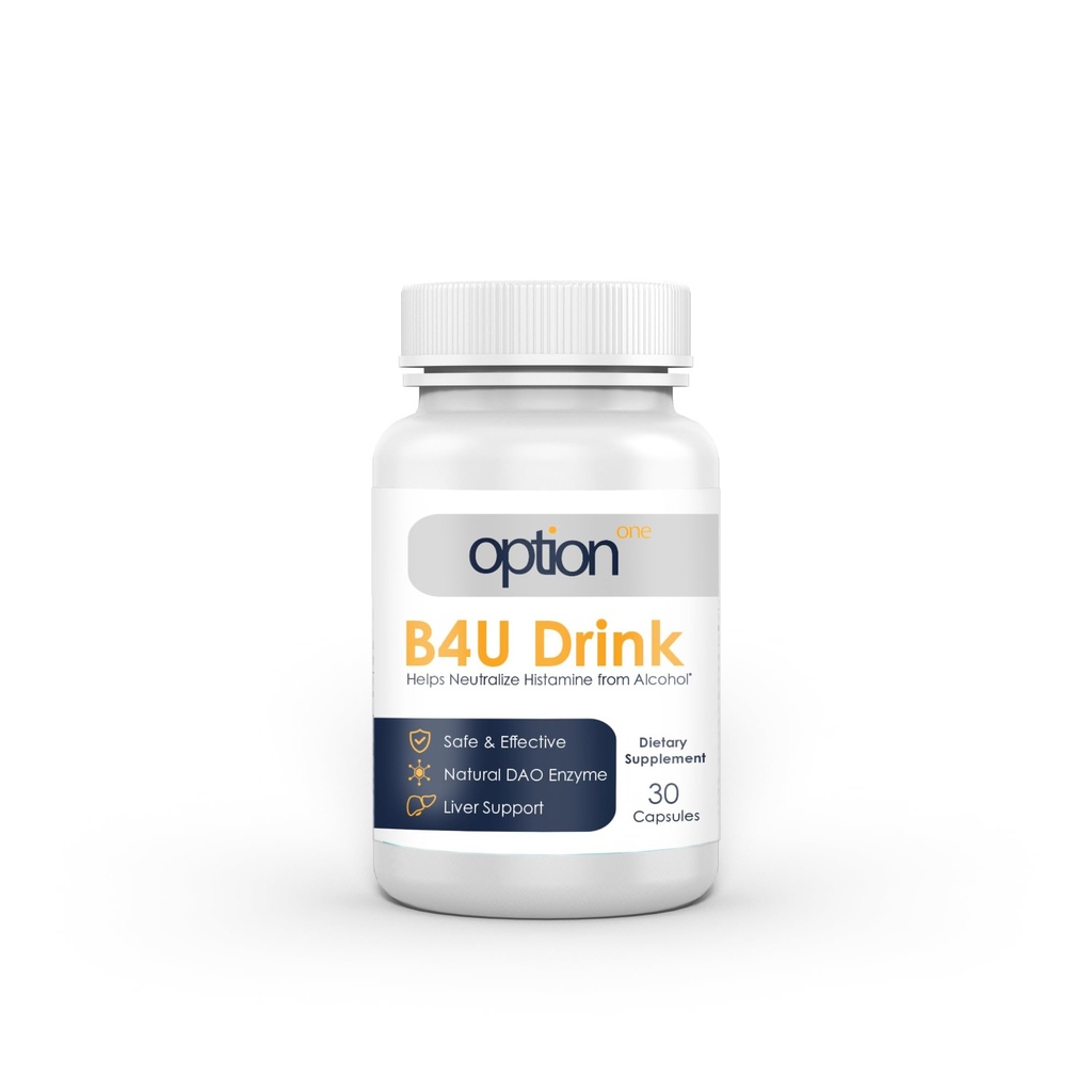 Opcja jeden napój B4U - DAO Enzyme Plus Liver Support - 30 Caps - Diamina Oxydase