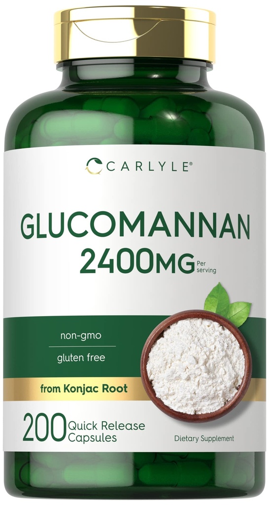 Carlyle Glucomannan Kapsułki 124; 200 Hrabia 124; Rozpuszczalne Fiber Pills X124; Non- GMO, Gluten Free Supplement