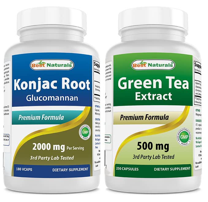 Konjac Glukomannan Root 2000 mg & Green Tea Extract 500 mg