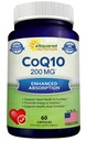 aSquared Nutrition CoQ10 200mg - 60 Kapsułek - CO Q 10 Suplement - Koenzym Q10 Ubichinon Pills - Vegan CoQ- 10 Dodatkowa witamina przeciwutleniająca - Alternatywa dla Softgels & Gummies
