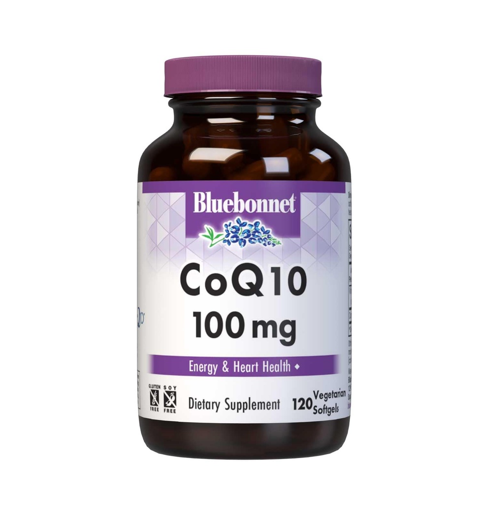 Bluebonnet Nutrition CoQ10 100 mg, Energy Production *, Heart Health *, Non-GMO, Gluten- Free, Soy- Free, Vegetarian Friendly, 120 Softgels wegetariańskie, 120 Służenie