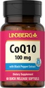 Lindberg CoQ10 100 mg Softgels 124; 60 Hrabia 124; Koenzym Q10 Suplement dla kobiet i mężczyzn 124; z Black Pepper Extract 124; Non-GMO, Gluten Free