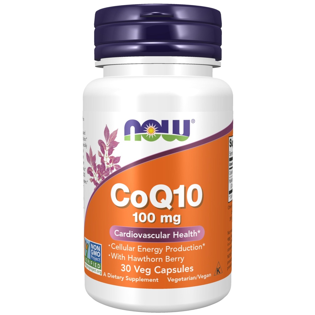 Teraz Foods Supplements, CoQ10 100 mg z Hawthorn Berry, stopień farmaceutyczny, All- Trans Form produkowany przez Fermentation, 30 kapsułki Veg