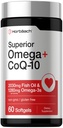 Horbaach Omega z CoQ- 10 XI124; 60 Softgels XI124; 2030mg Fish Oil XI124; 1280mg Omega- 3s XI124; Non- GMO, Gluten Free