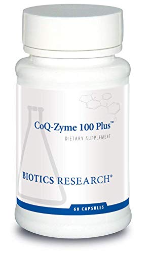 BIOTICS BADANIA NAUKOWE Coq Zyme 100 Plus 100 mg Emulgowane Co Q10, Wysoka absorpcja, Dodano B-złożone witaminy, Heart Health, Zdrowy poziom energii 60 Kapsułki